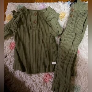 7 For All Mankind Olive Ribbed Garment